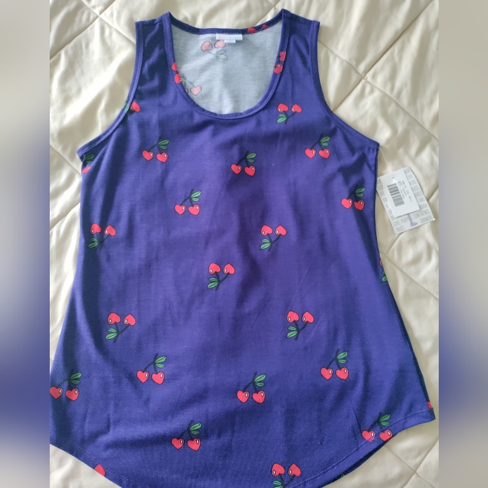 LuLaRoe Blue Cherry Tank Top NWT